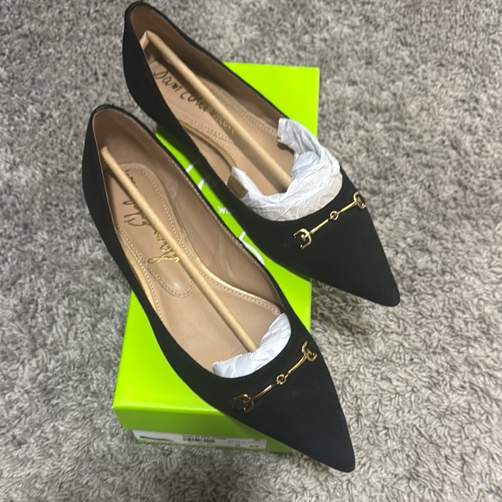 Black Women's Loafers with Gold Detail